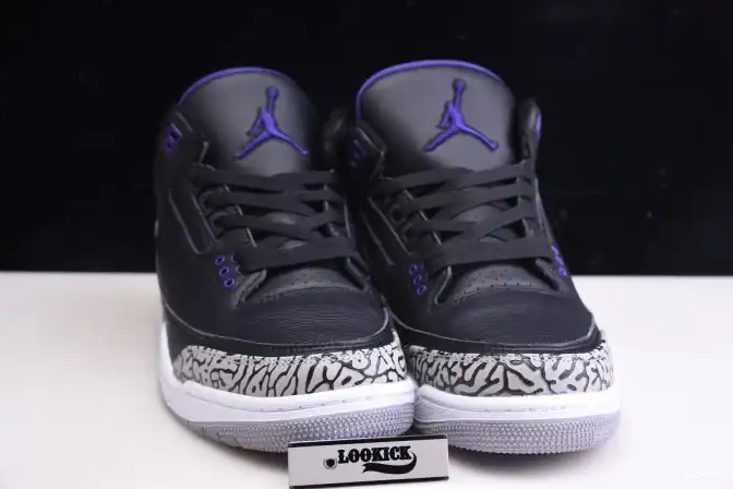 Cheap Air 3 Retro Black Court Jordan Purple CT8532-050 0510